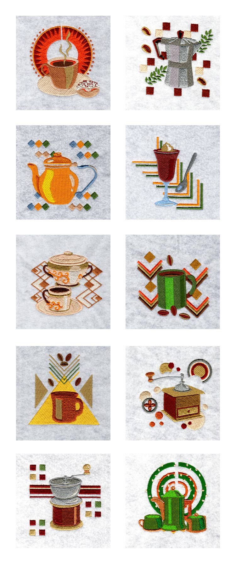 Retro Coffee Break Embroidery Machine Design Details