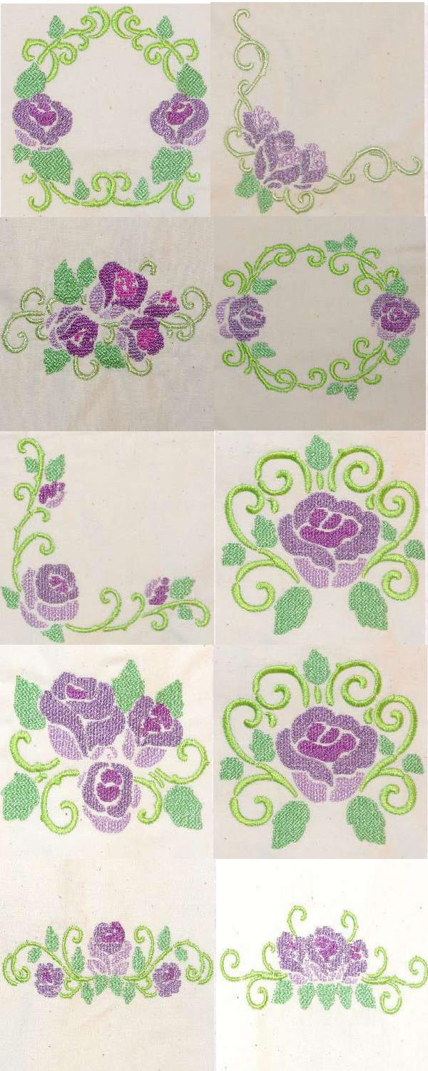 Roses for You Embroidery Machine Design Details