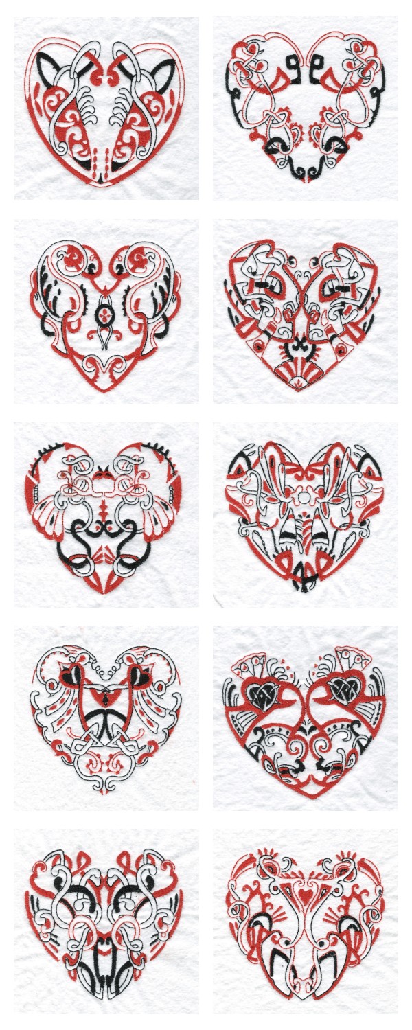 Celtic Hearts Embroidery Machine Design Details