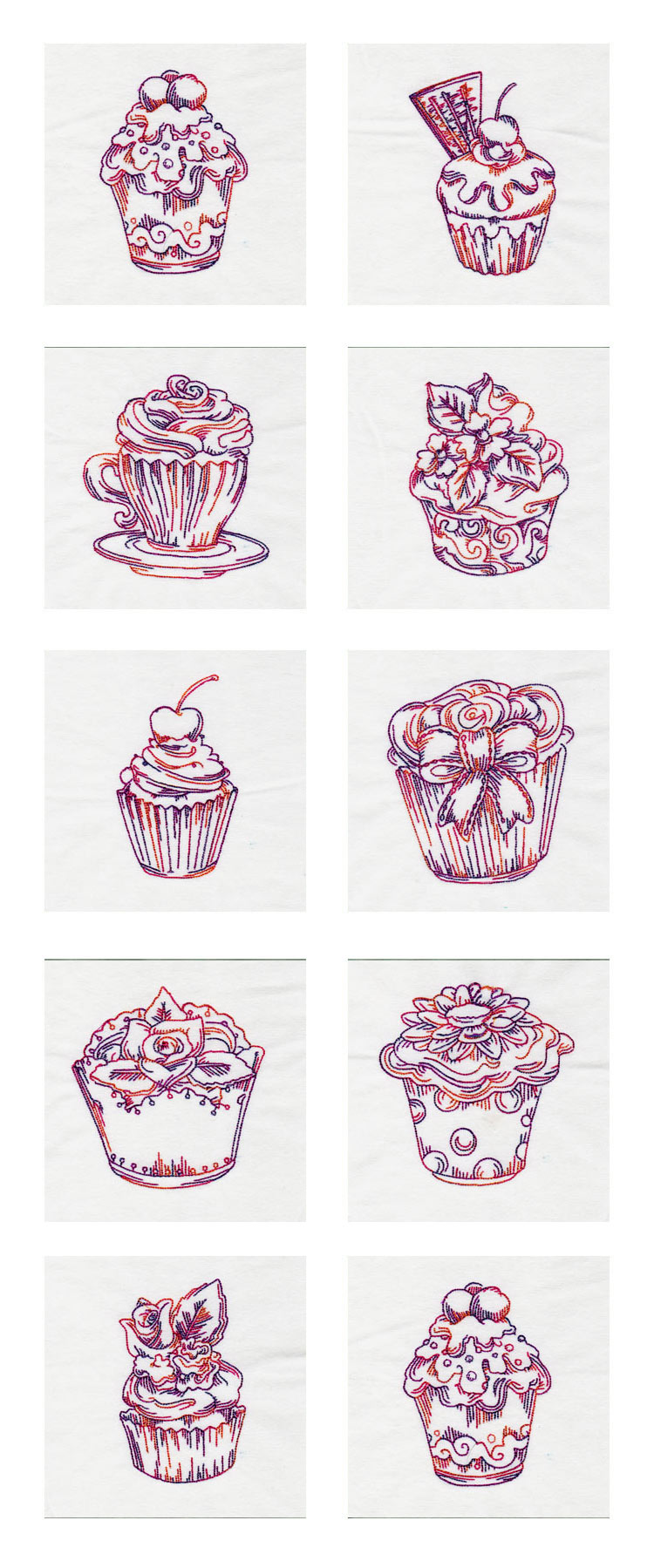Fancy RW Cupcakes Embroidery Machine Design Details
