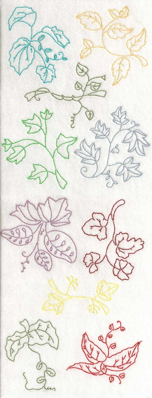 RW Fall Leaves Embroidery Machine Design Details