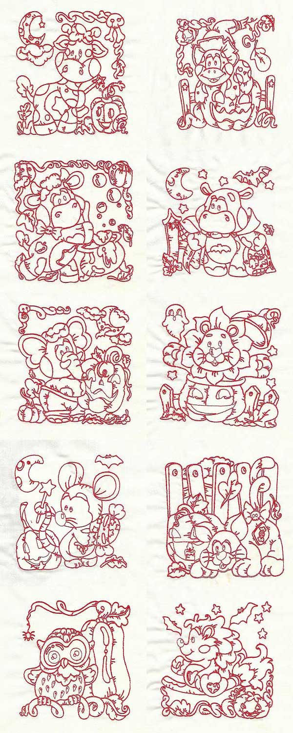 RW Halloween Blocks Embroidery Machine Design Details