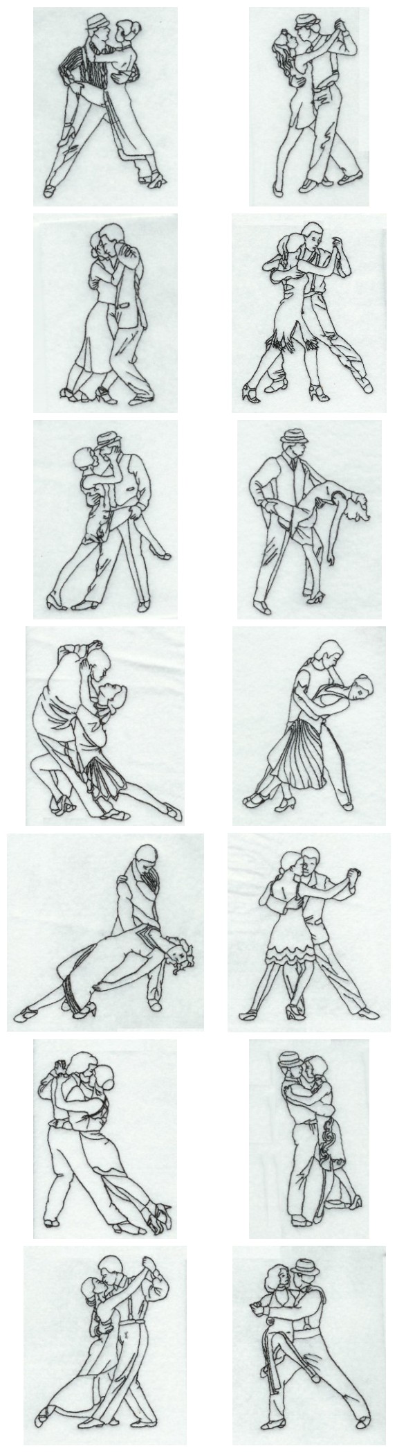 RW Tango Dancers Embroidery Machine Design Details