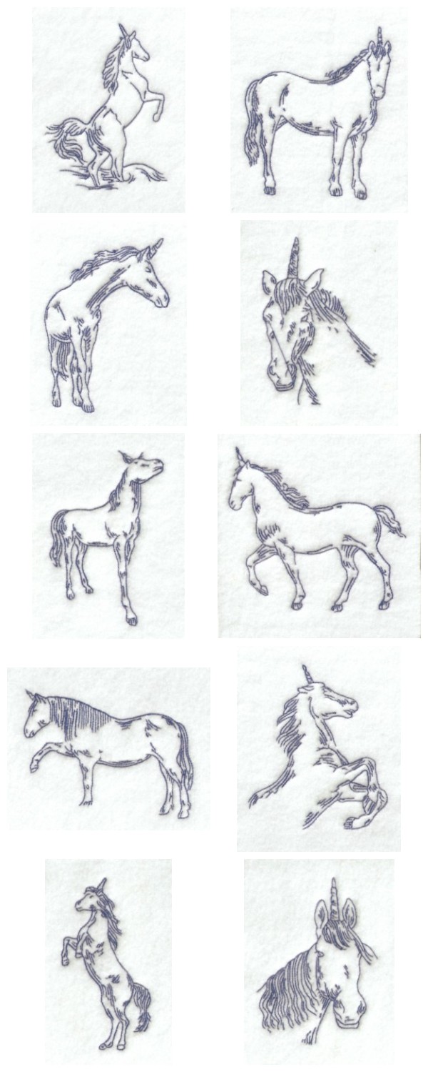 RW Unicorns Embroidery Machine Design Details