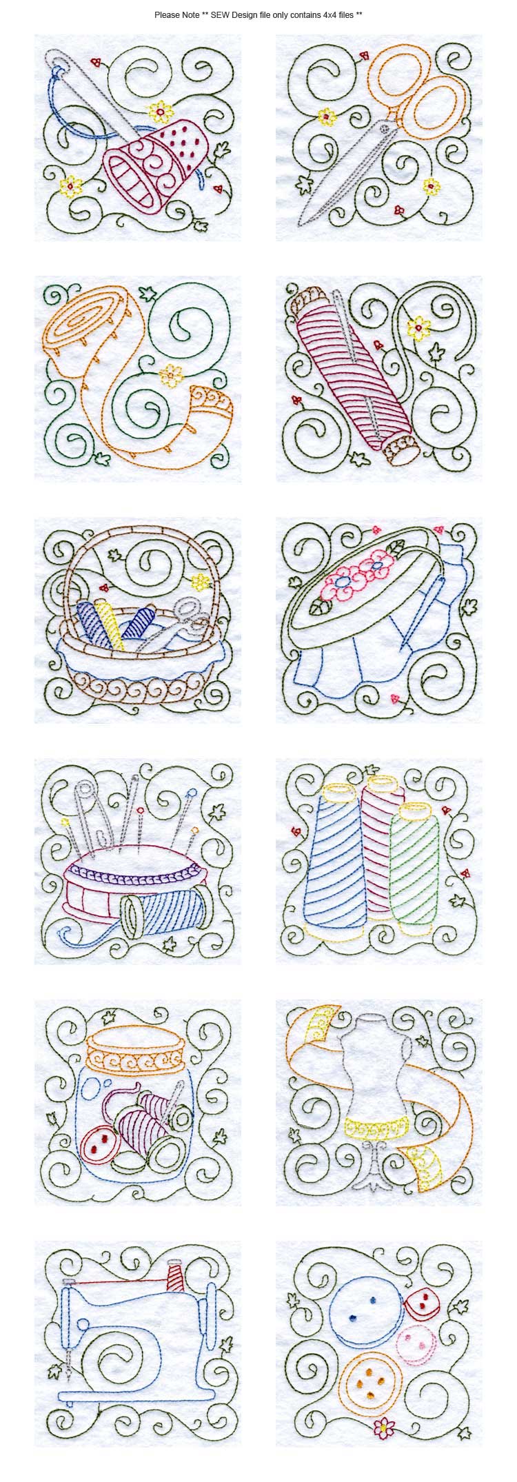 Sewing Blocks Embroidery Machine Design Details