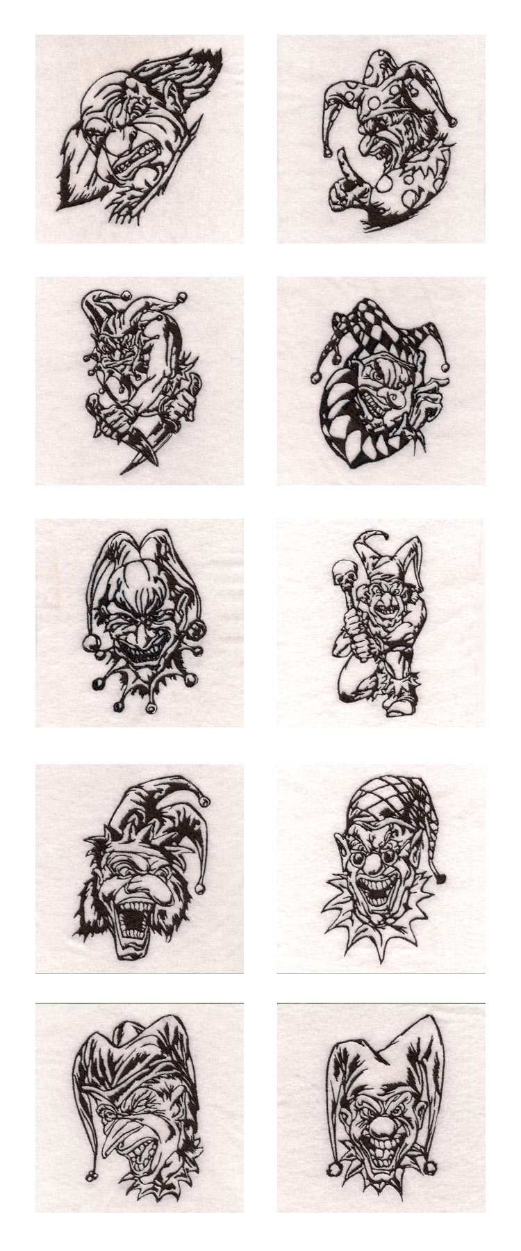 SiCK Scary Clowns Embroidery Machine Design Details