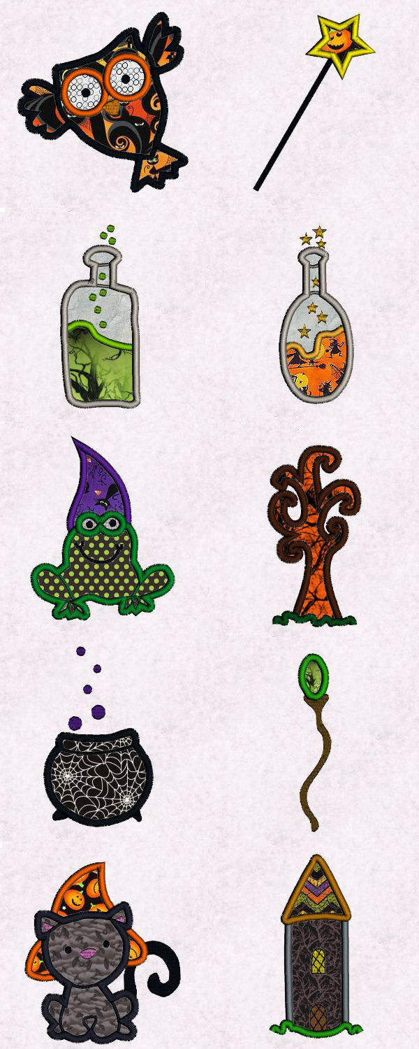 Silly Halloween Applique Embroidery Machine Design Details