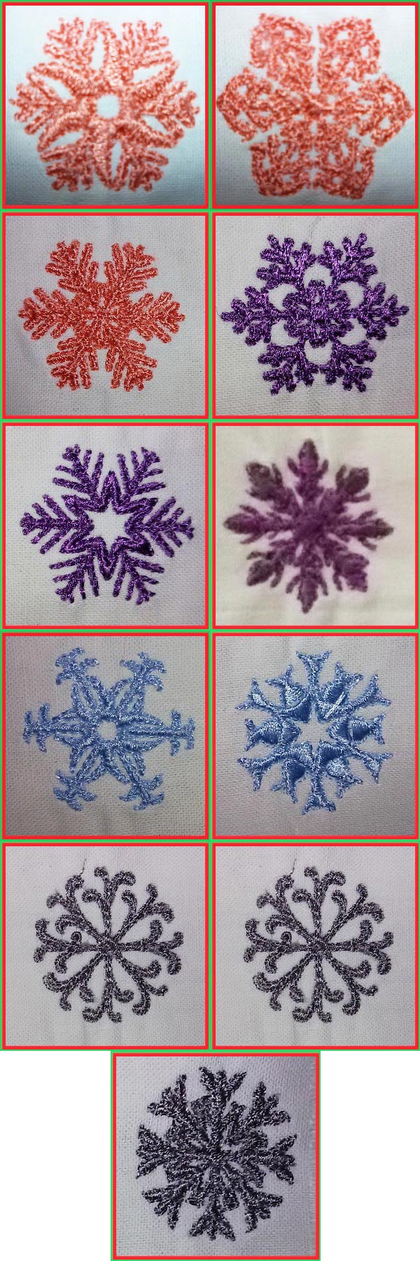 Simply Snowflakes Embroidery Machine Design Details