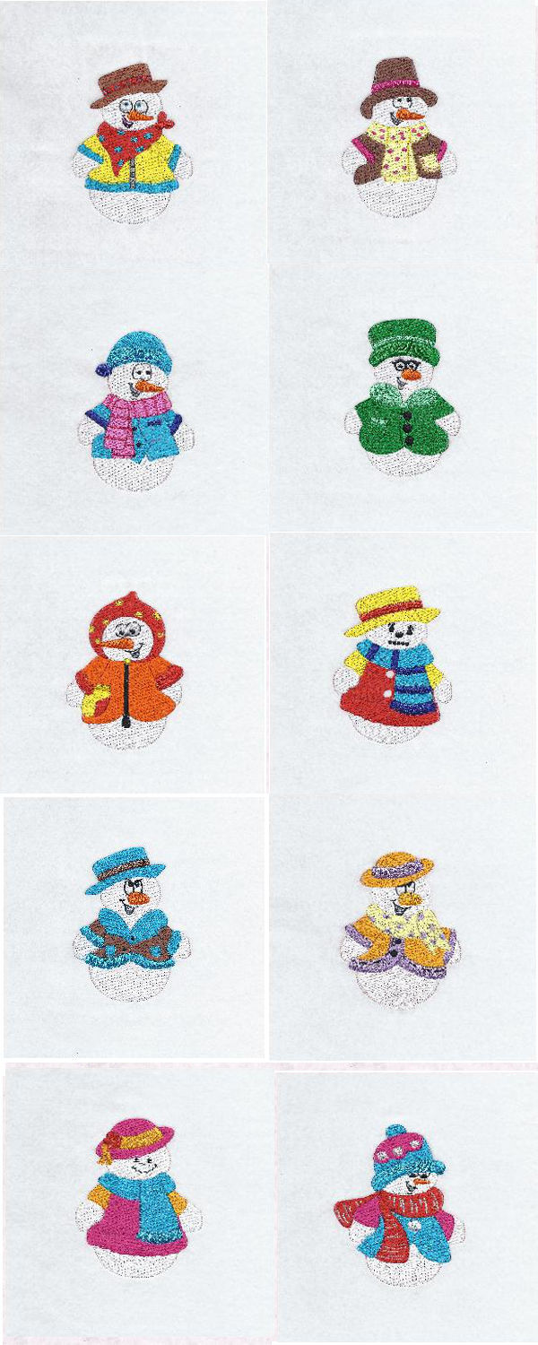 Snowman Embroidery Machine Design Details