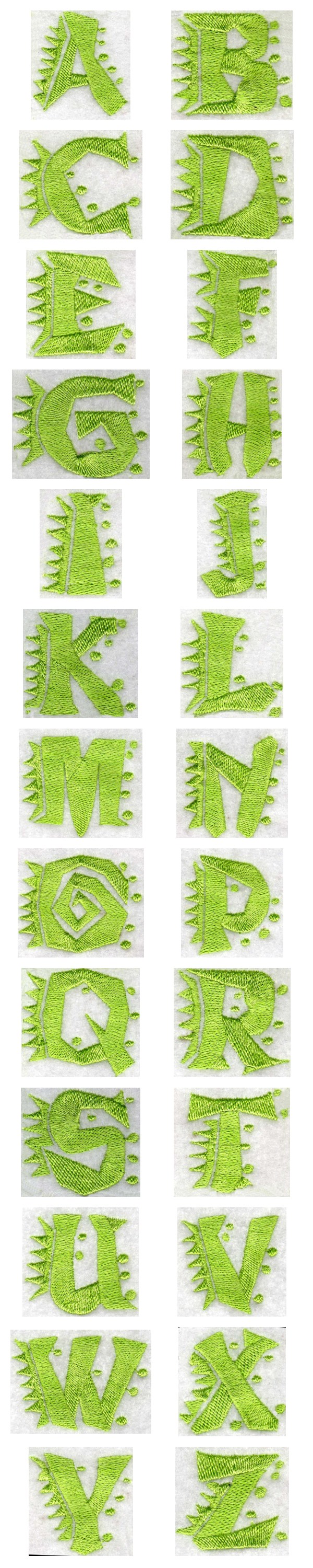 Spiky Font Embroidery Machine Design Details