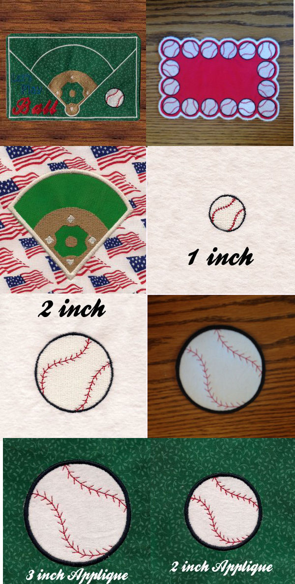 Sport Mug Rug Baseball Embroidery Machine Design Details