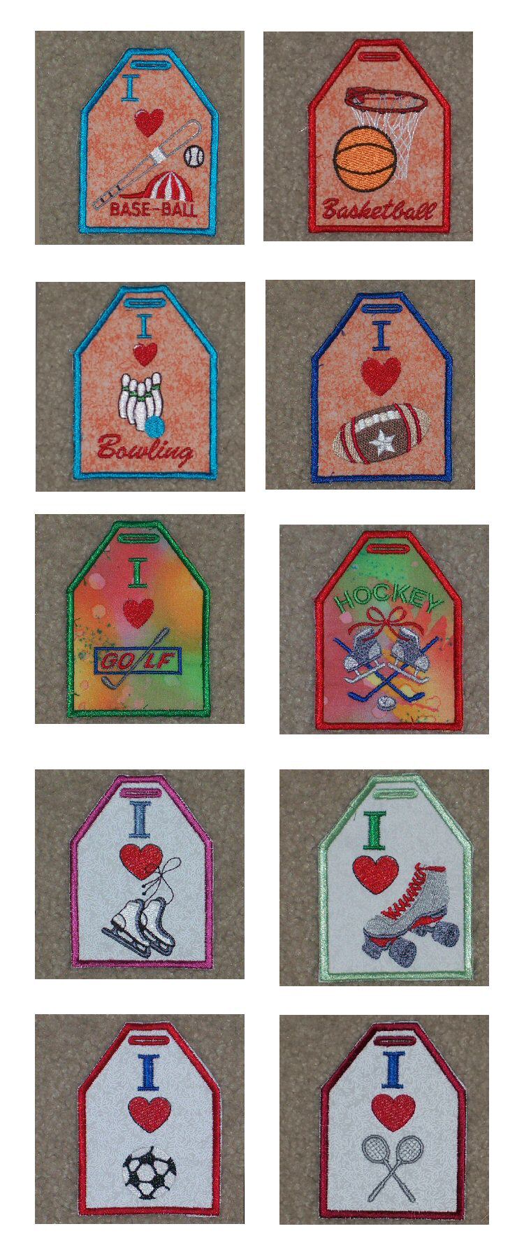Sports ID Tags Embroidery Machine Design Details