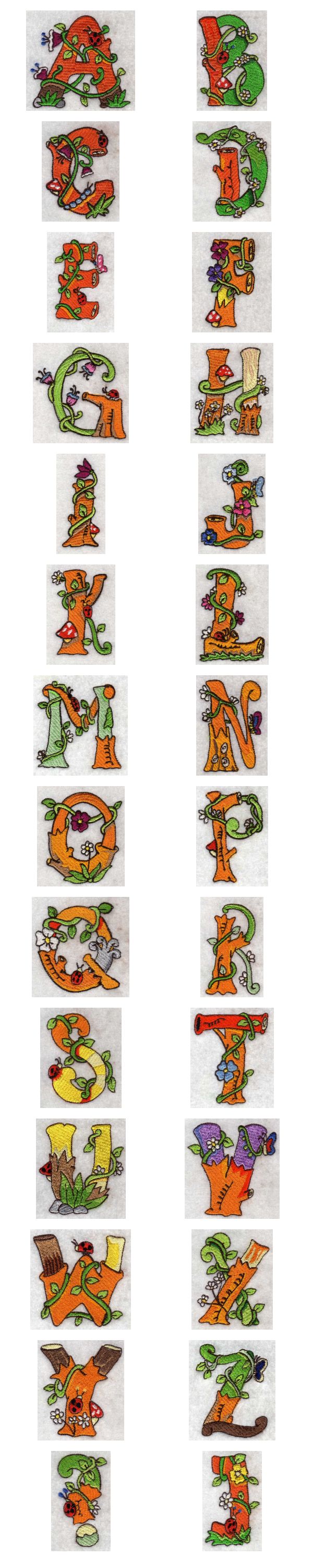 Spring Alphabet Embroidery Machine Design Details