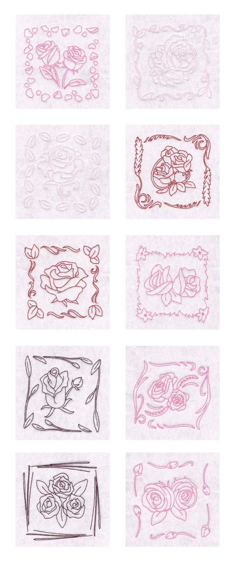 Spring Rose Blocks Embroidery Machine Design Details