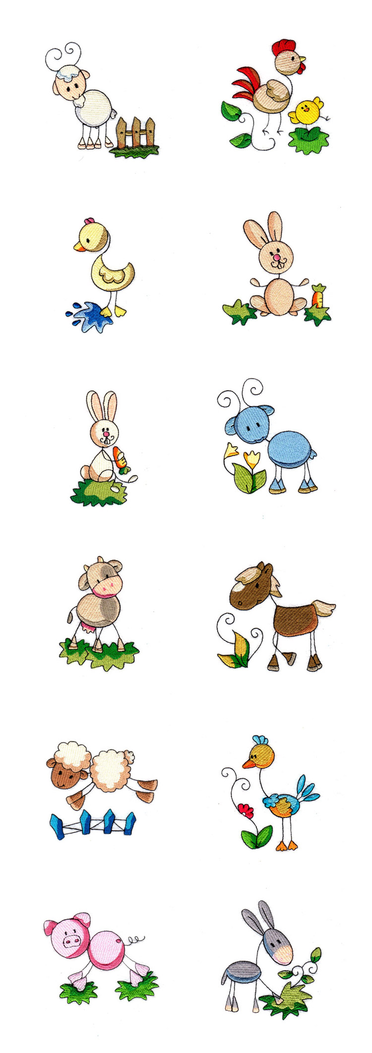 Sticky Farm Friends Embroidery Machine Design Details