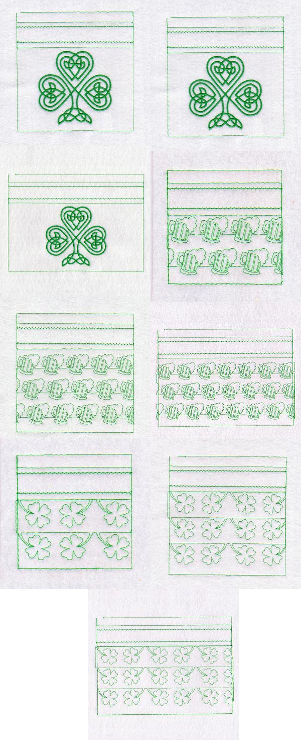 Saint Patrick Zipper Purses Embroidery Machine Design Details