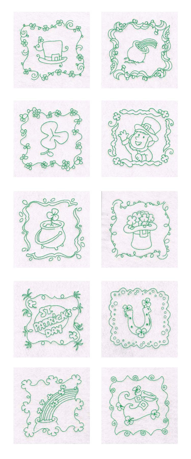 Saint Patricks Day Quilt Blocks Embroidery Machine Design Details