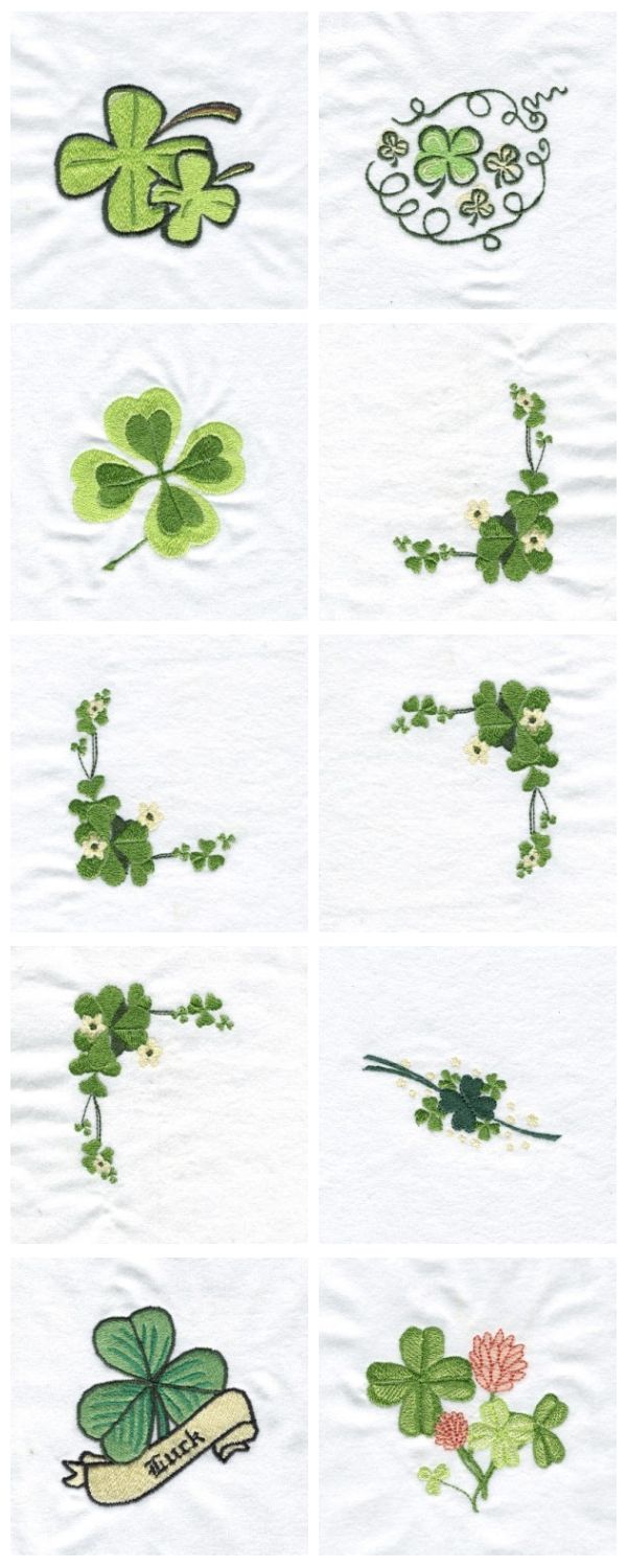 St Patricks Clover Embroidery Machine Design Details