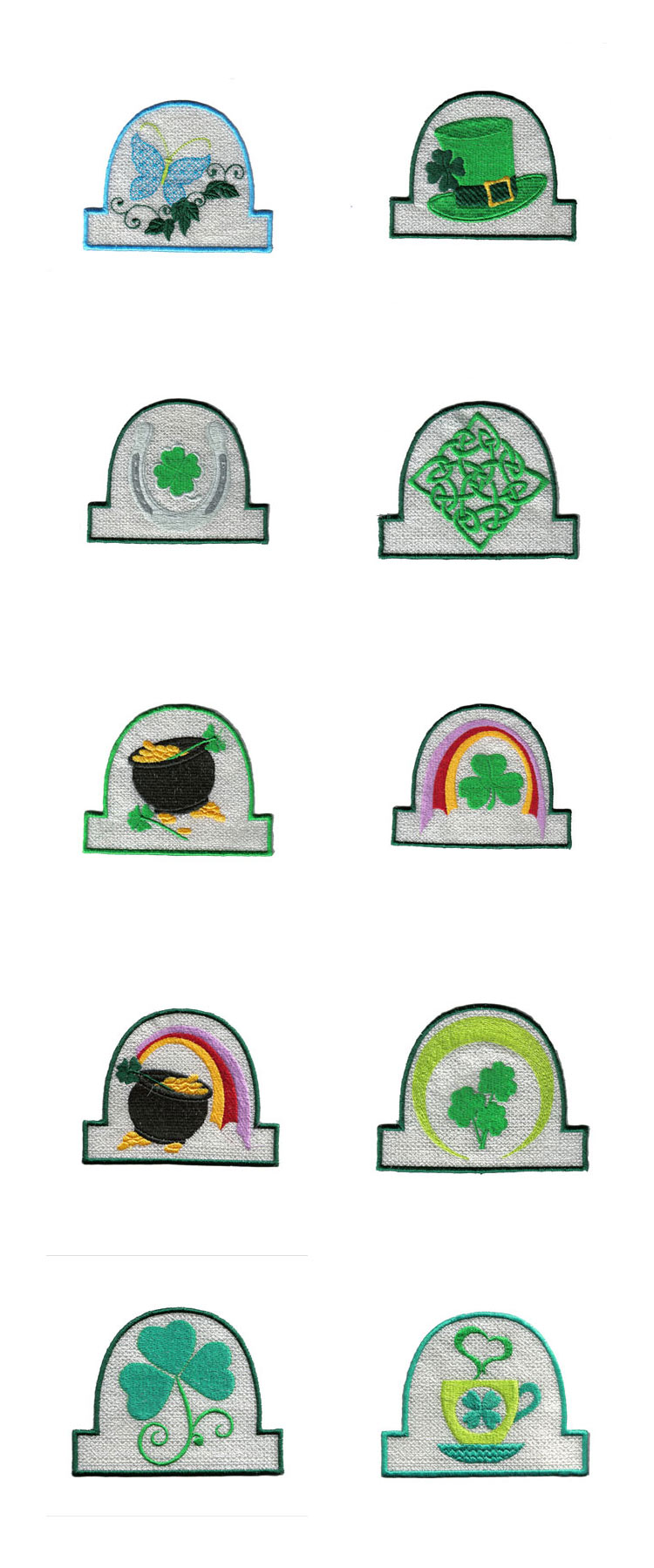 St Patricks Day Tea Light Holders Embroidery Machine Design Details