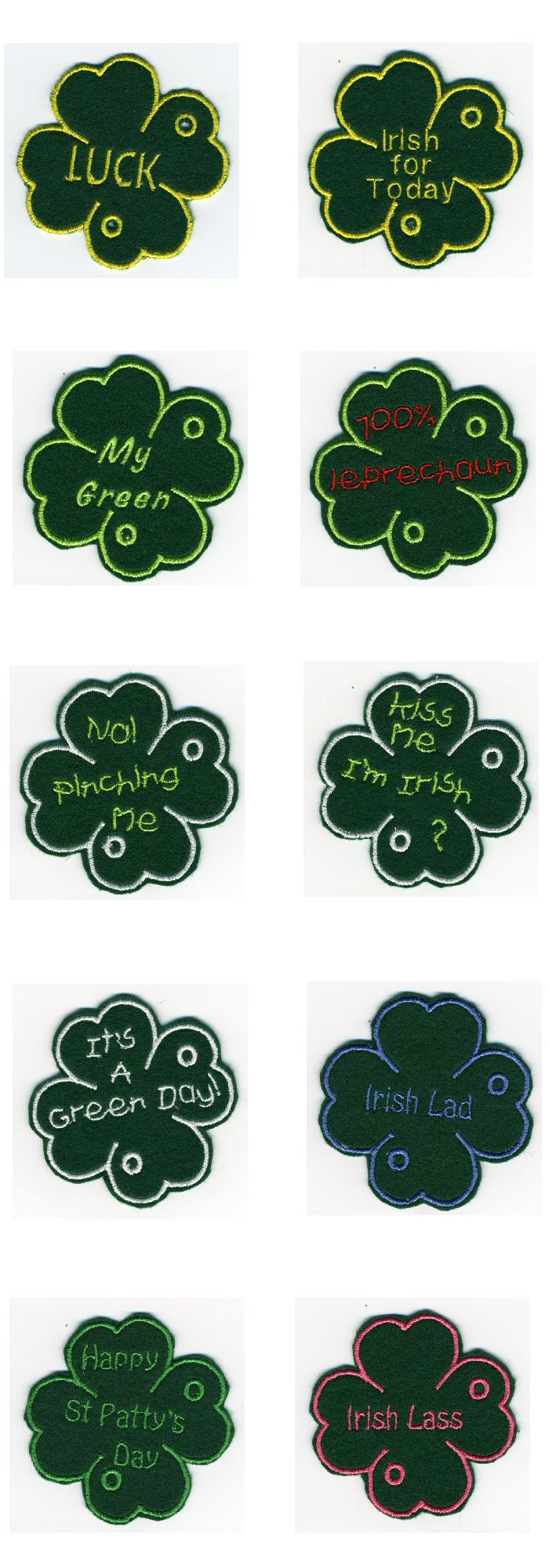 St. Patricks Day Sucker Covers Embroidery Machine Design Details