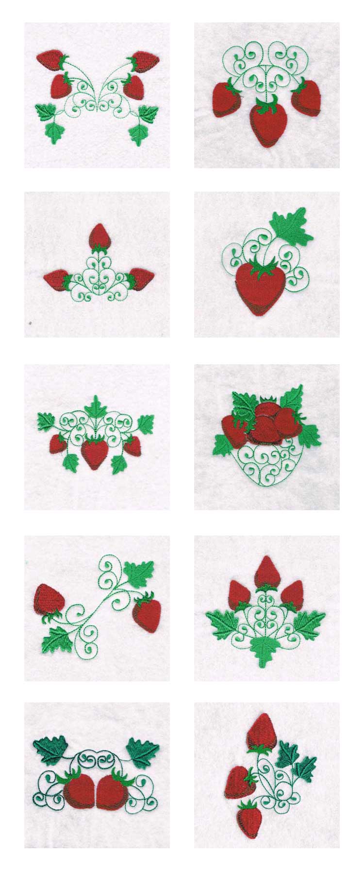 Strawberries Embroidery Machine Design Details