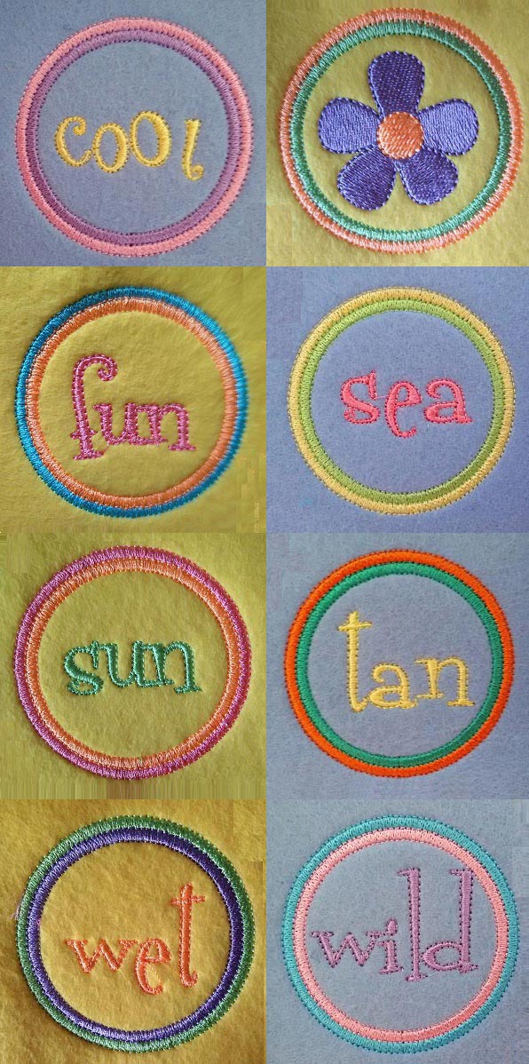 Summer Circles Embroidery Machine Design Details