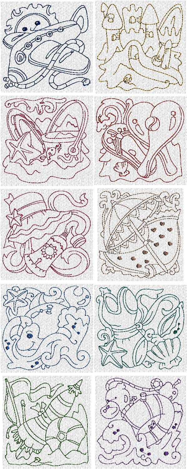 Summer Time Blocks Embroidery Machine Design Details