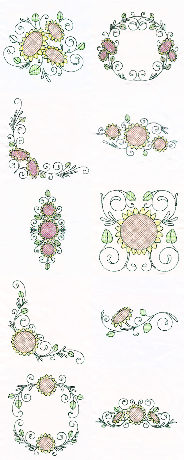 sunflowerutopia machine embroidery contact sheet