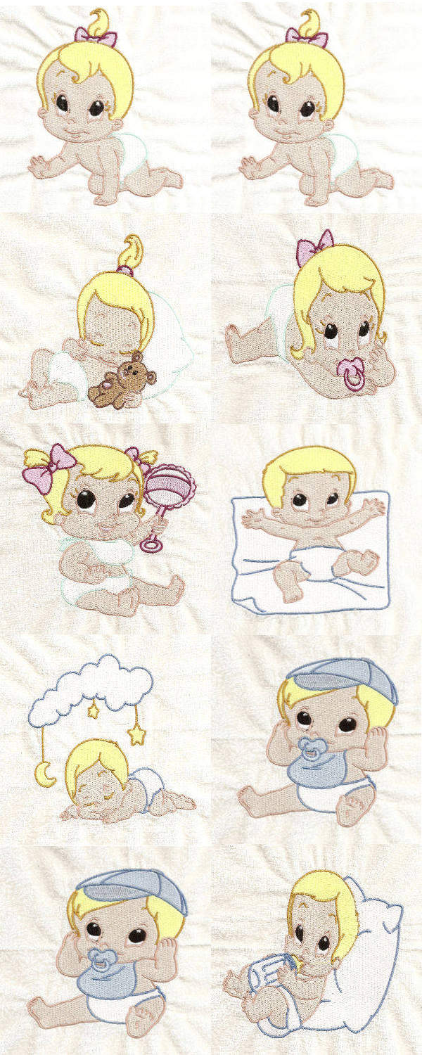 Sweet Little Babies Embroidery Machine Design Details