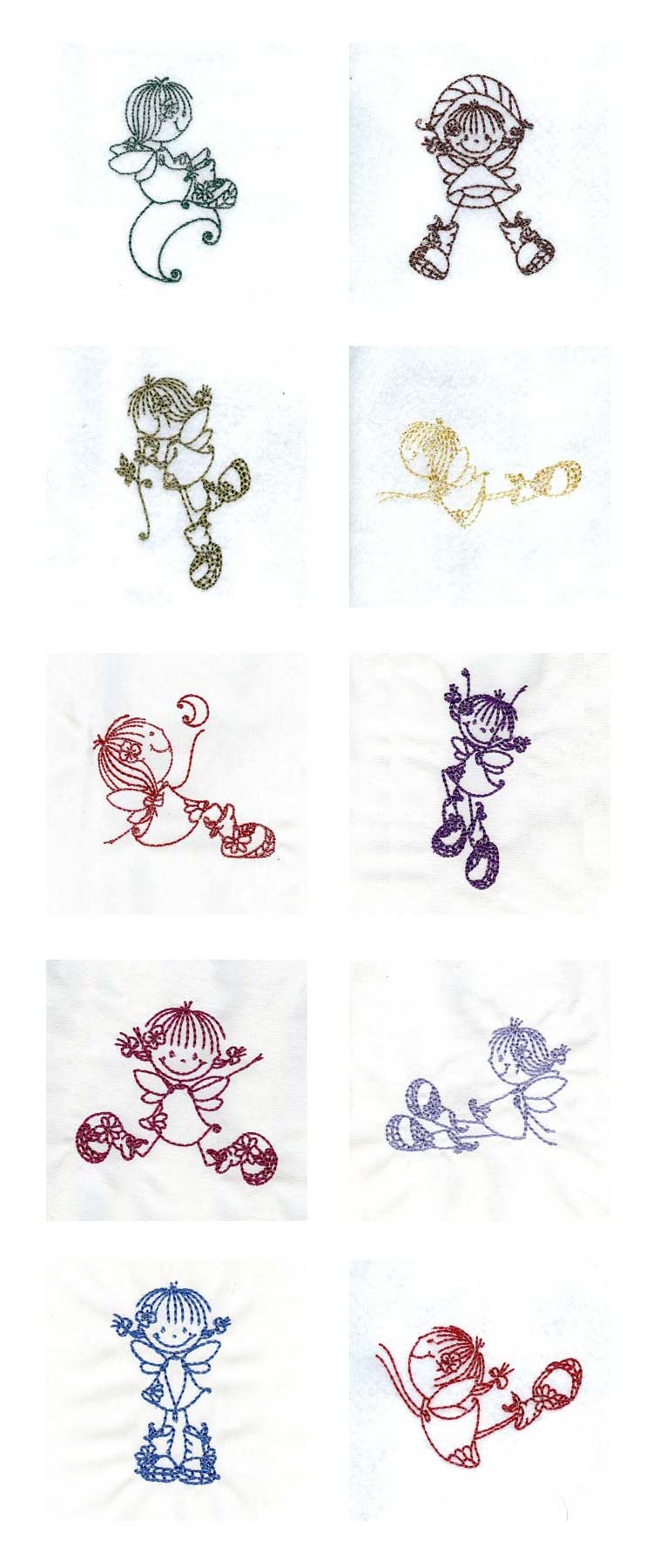 Swirly Fairies Embroidery Machine Design Details