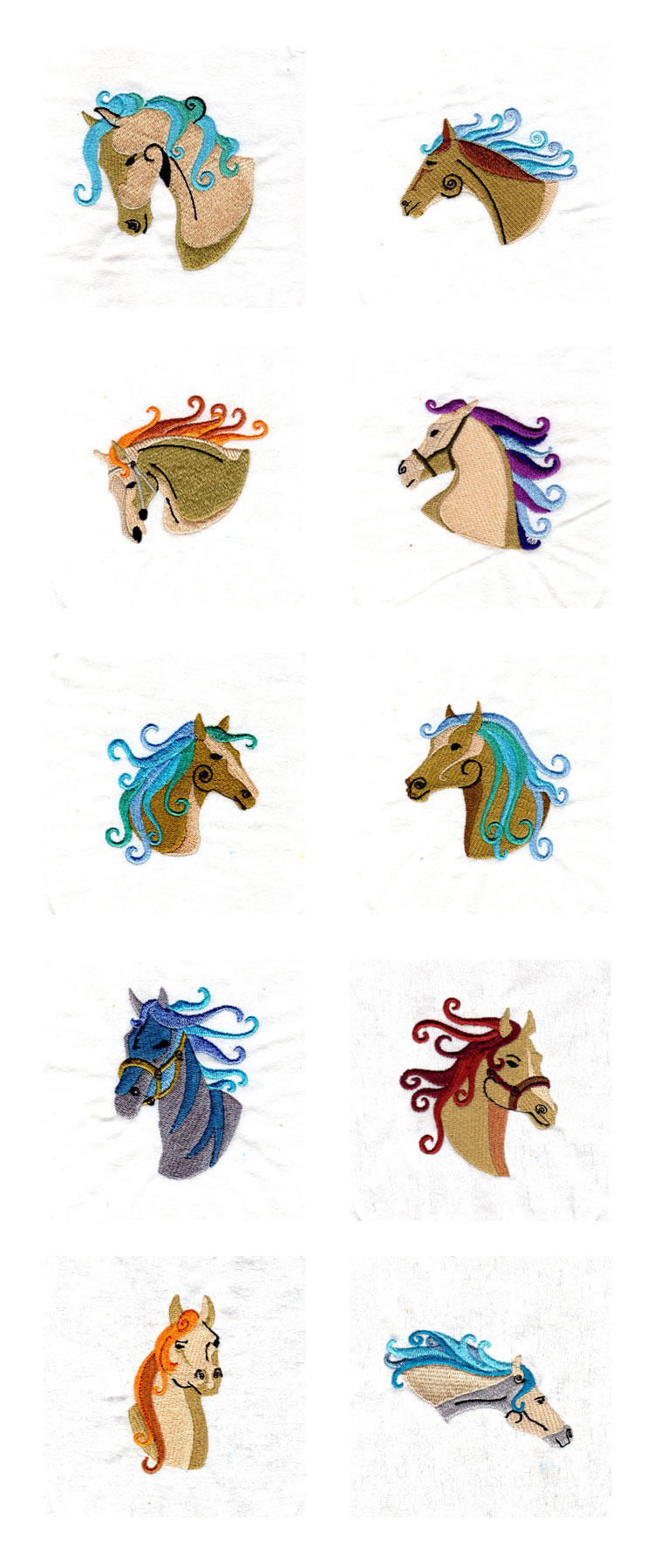Swirly Horses Embroidery Machine Design Details