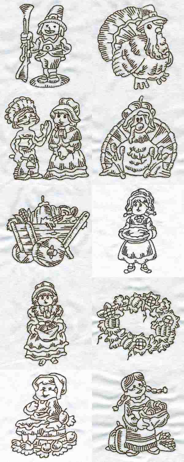 Thanksgiving Blackwork Embroidery Machine Design Details