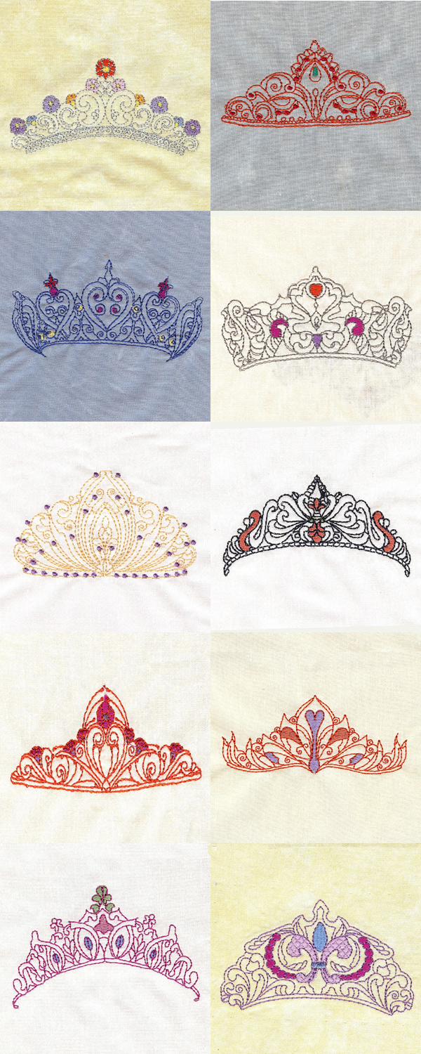 Tiaras Embroidery Machine Design Details