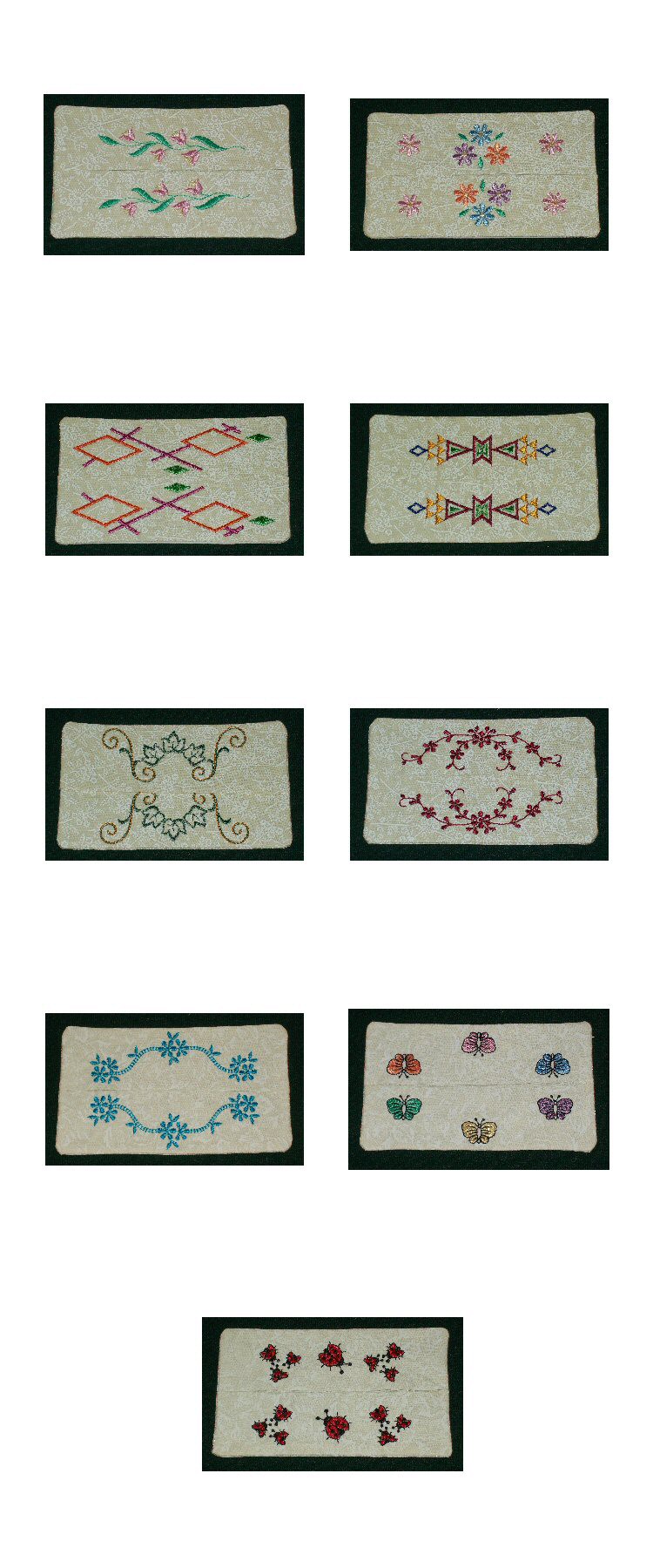 Personal Size Tissue Holders Embroidery Machine Design Details