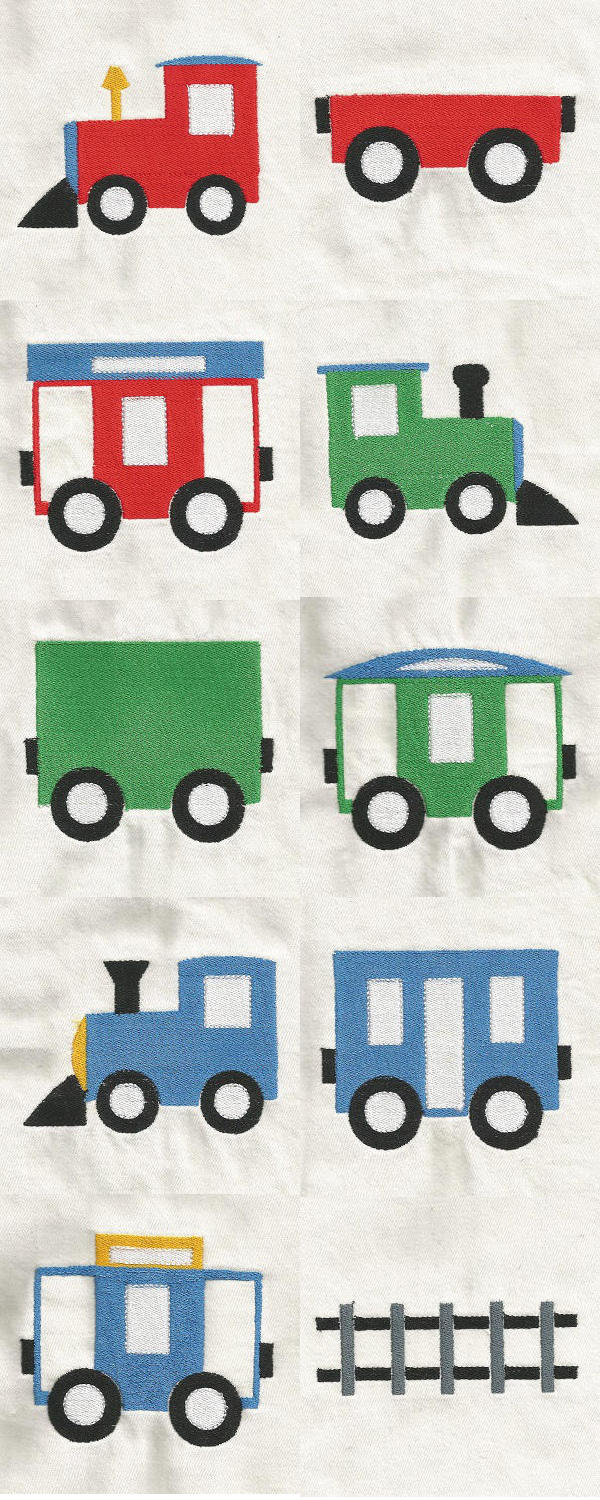 Train Set Embroidery Machine Design Details