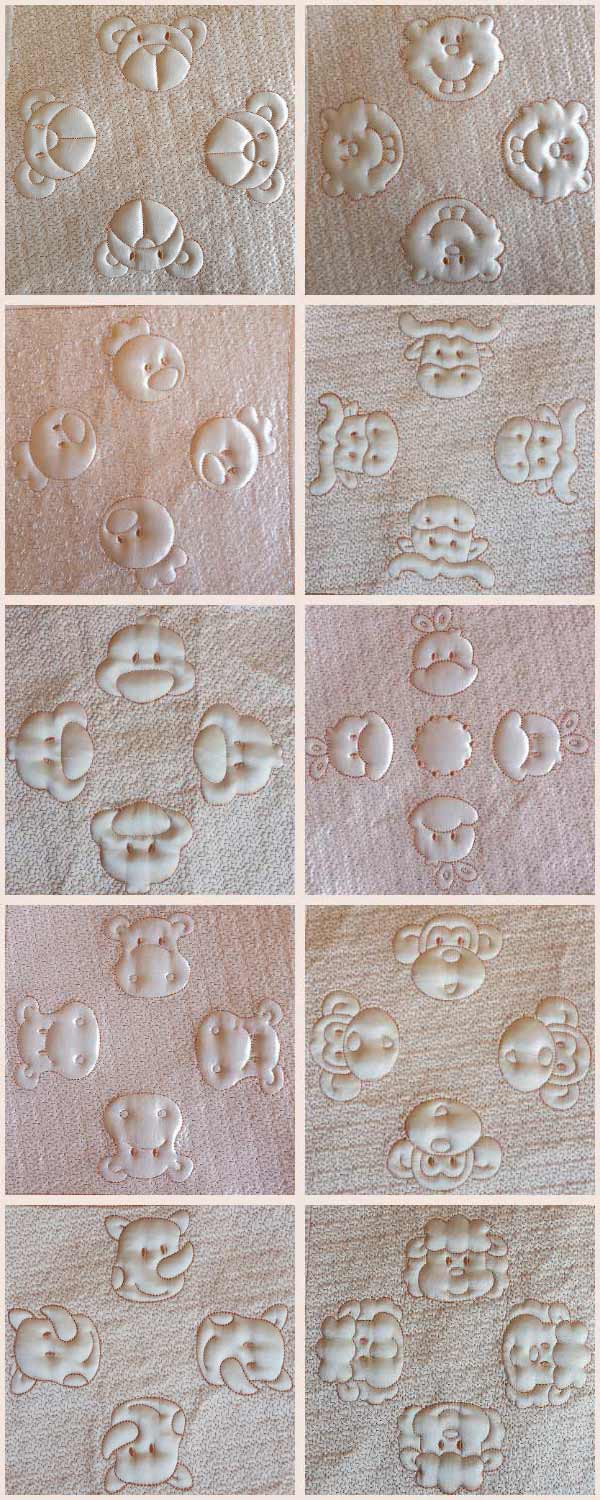 Trapunto Baby Blanket Embroidery Machine Design Details