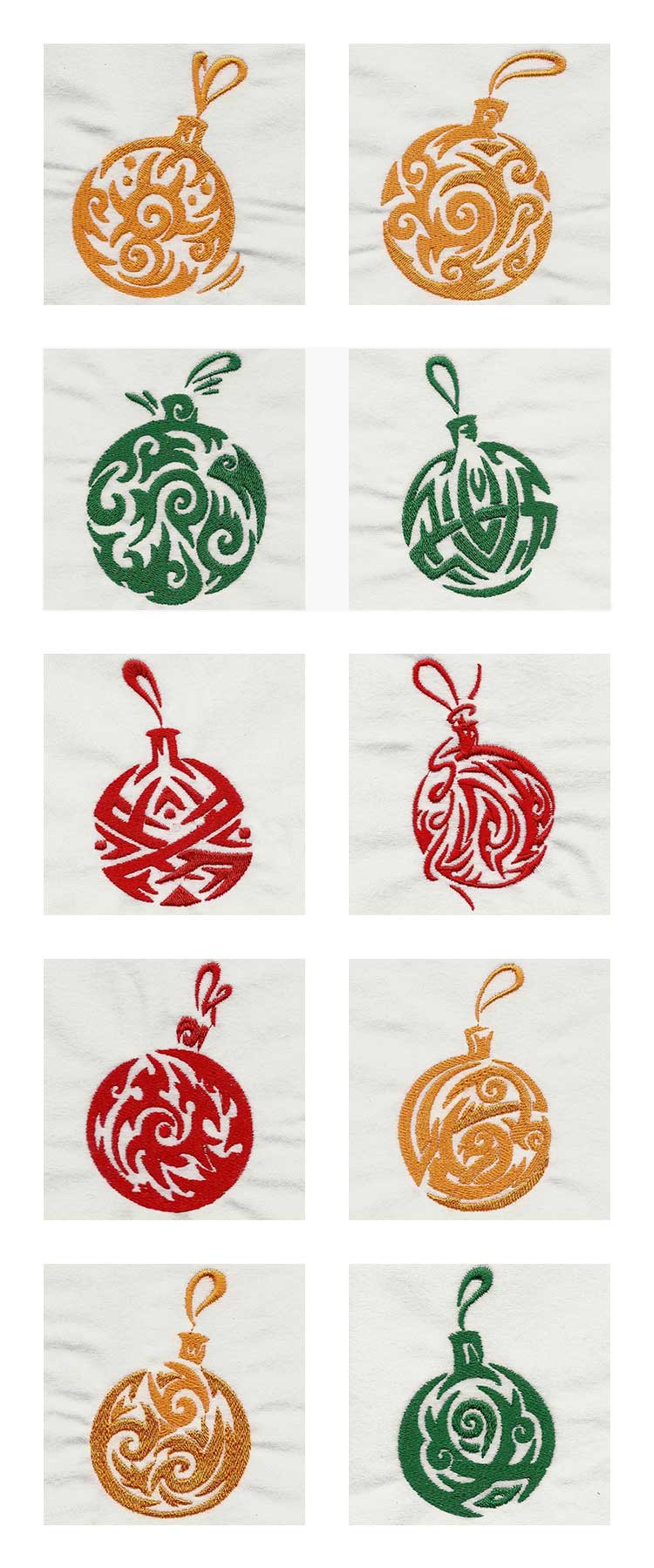 Tribal Holiday Ornaments 2 Embroidery Machine Design Details