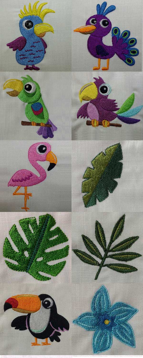 Tropical Designs Embroidery Machine Design Details
