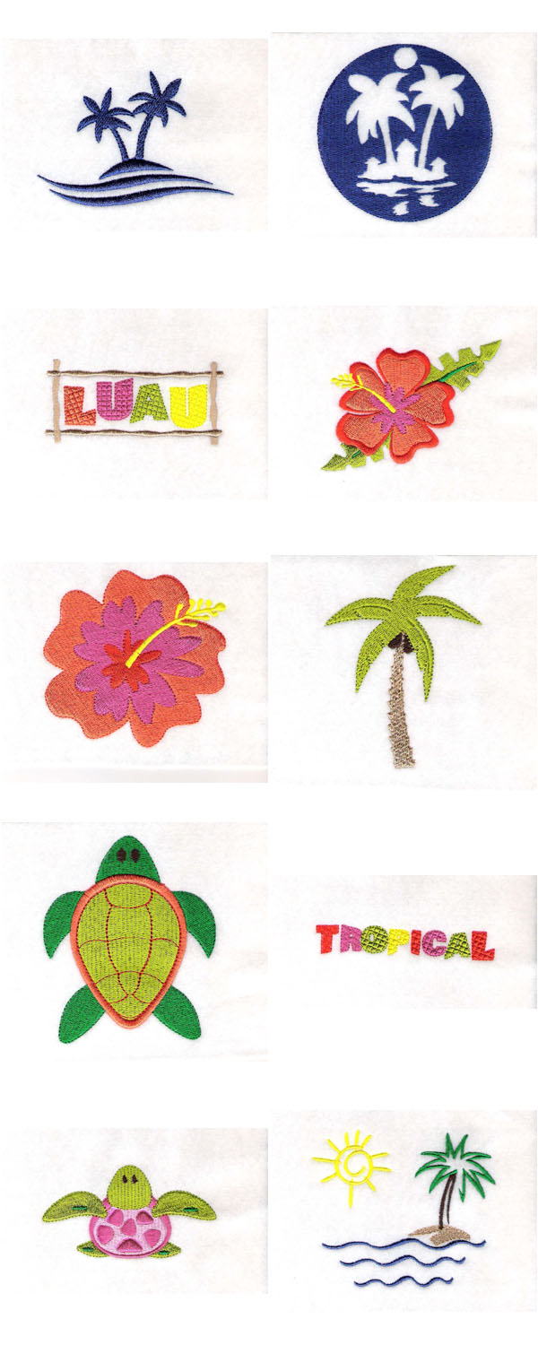 Tropical Paradise Embroidery Machine Design Details