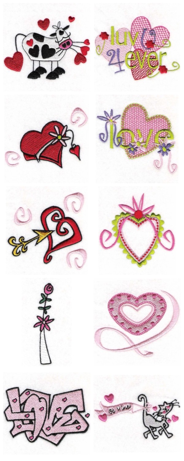 Valentines For You Embroidery Machine Design Details