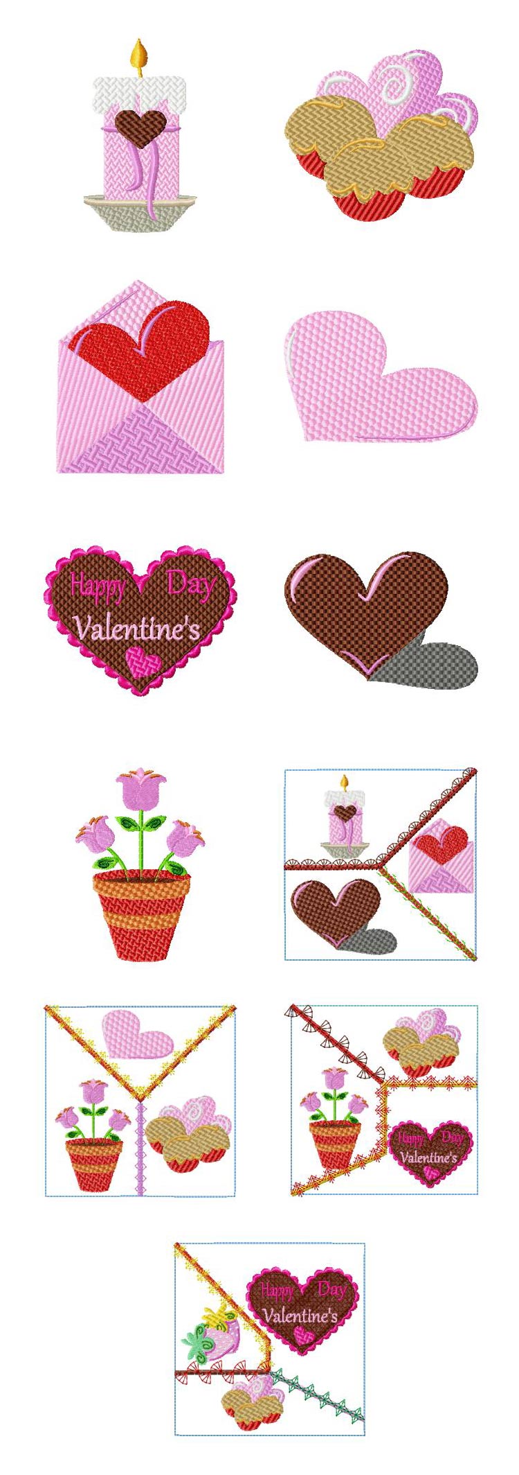 Valentine Treats 2 Embroidery Machine Design Details