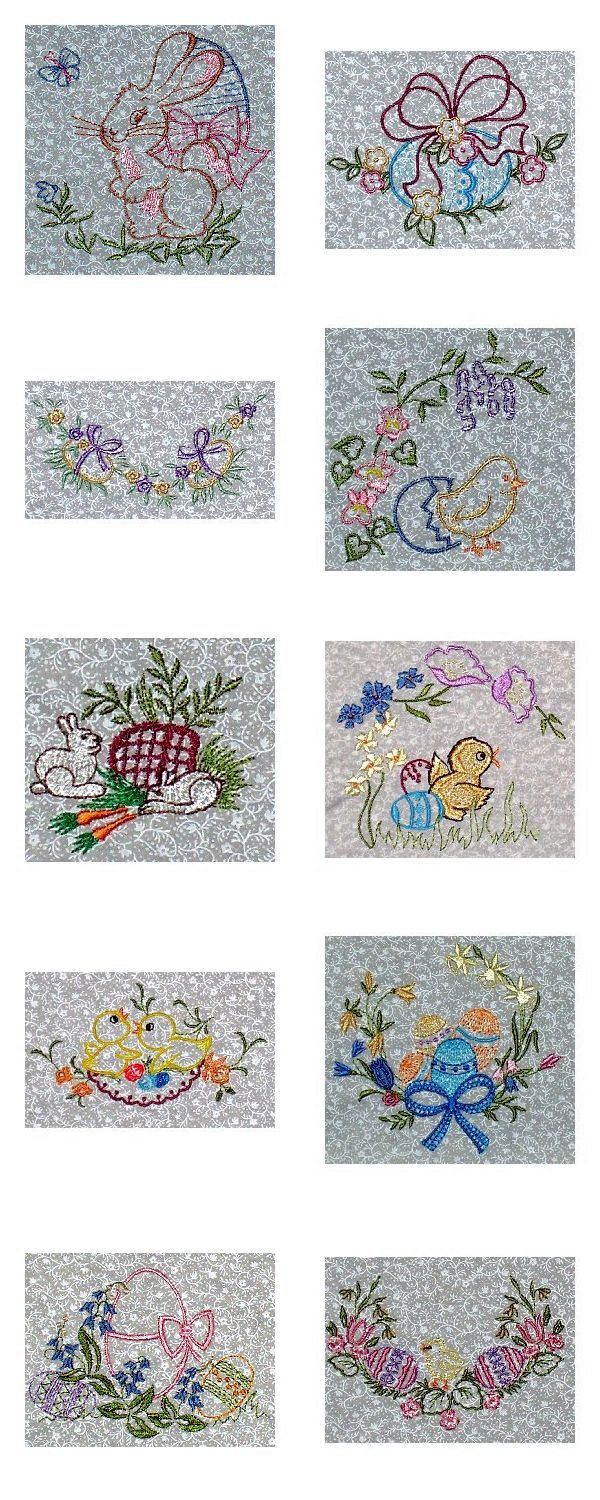 Vintage Easter Embroidery Machine Design Details