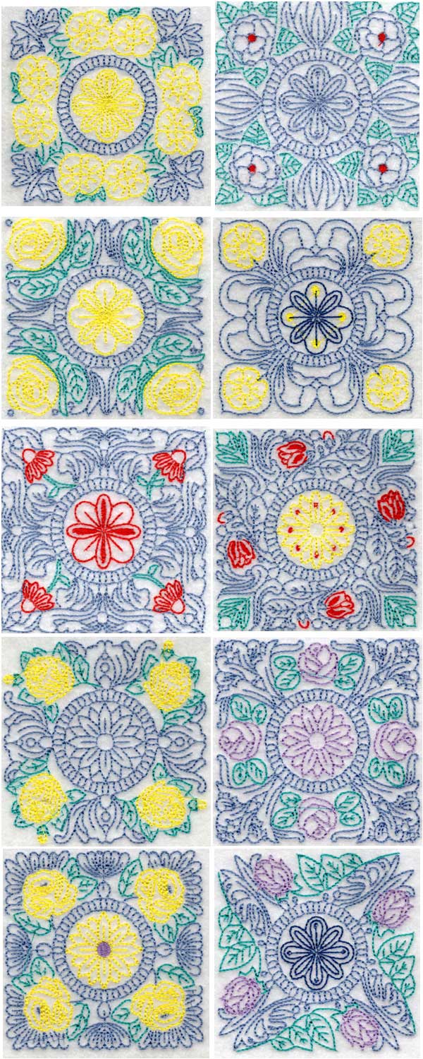 Vintage Quilting Blocks Machine Embroidery Designs