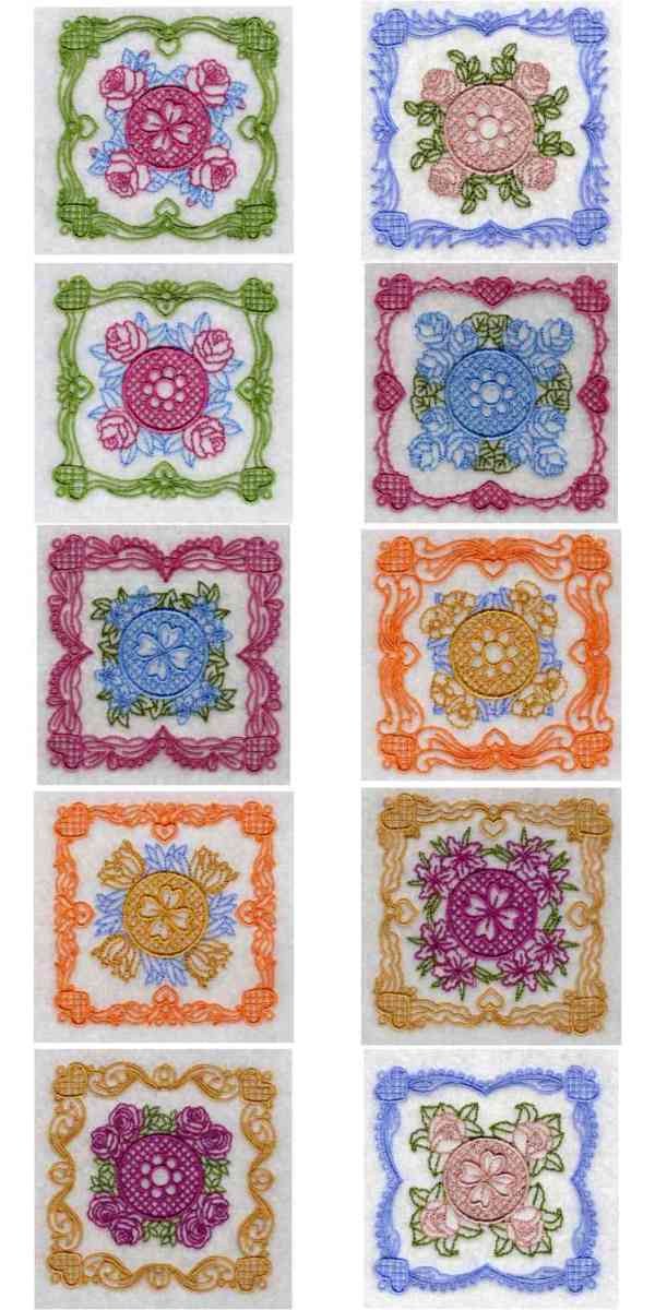 Vintage Victorian Blocks Embroidery Machine Design Details