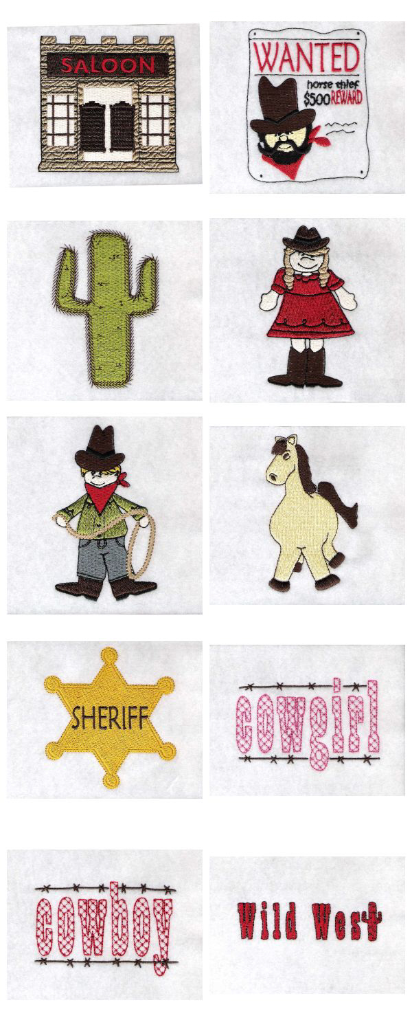 Wild West Embroidery Machine Design Details