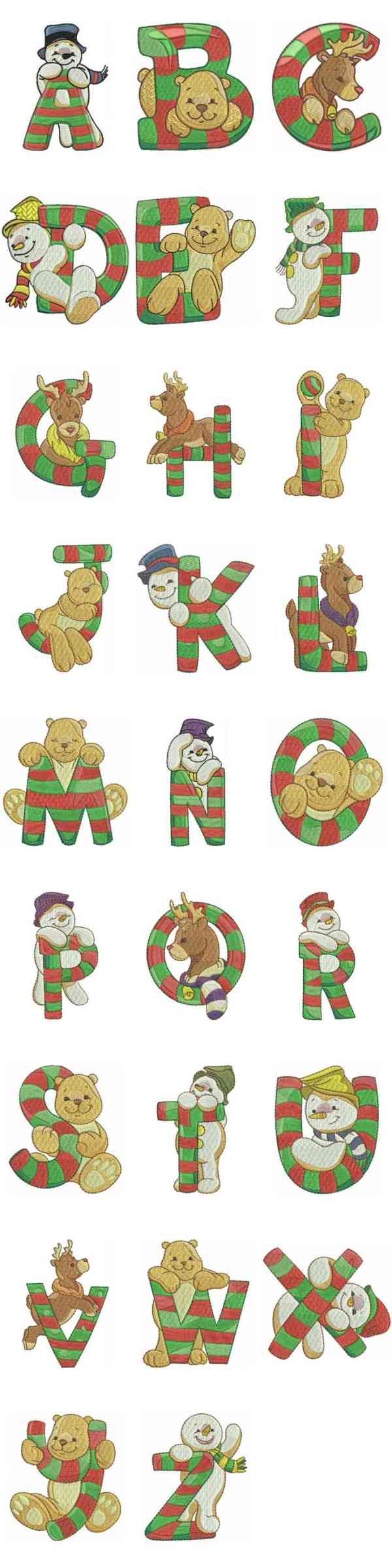 winteralphabet2 machine embroidery contact sheet